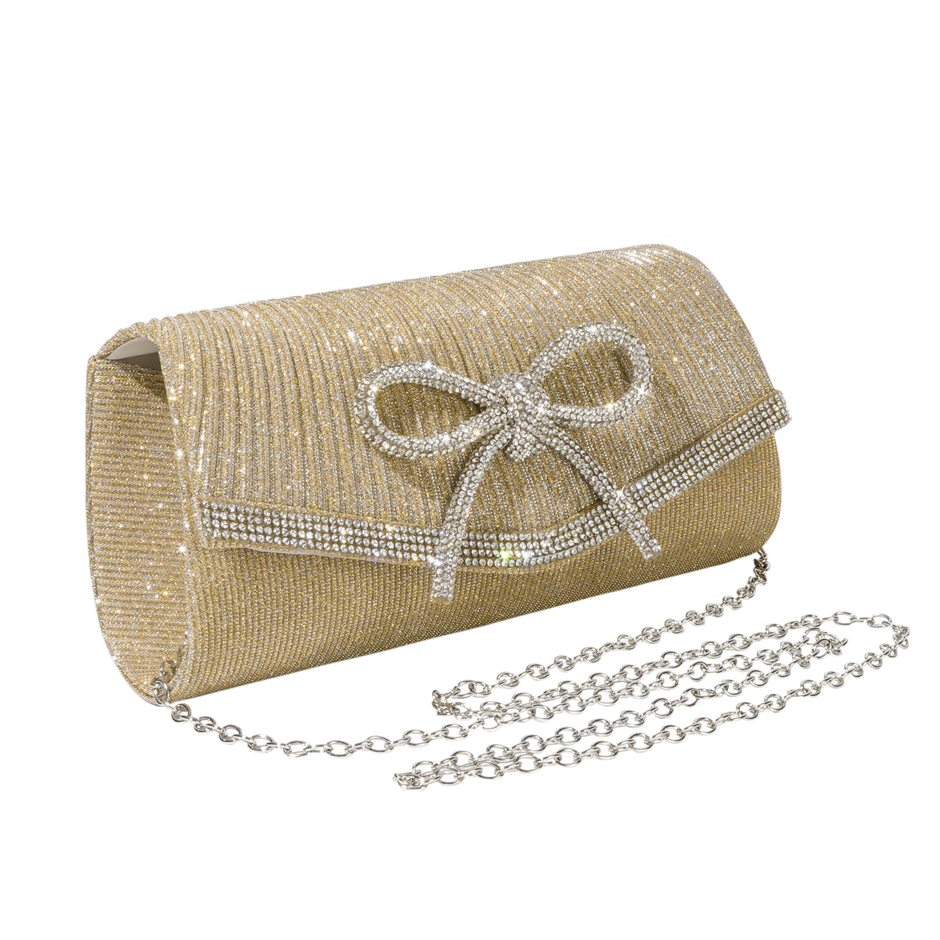 Bolso de mano de noche con lazo para mujer, formal, boda, fiesta, graduación, bolsa cruzada
