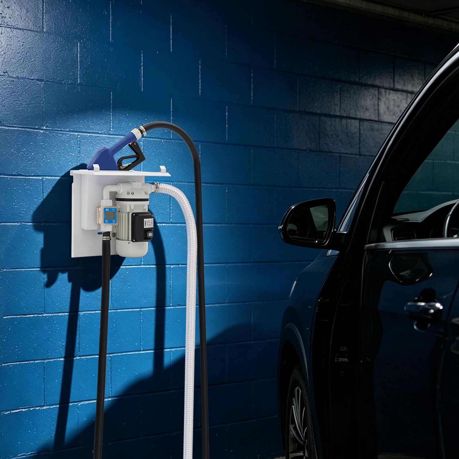 Elektryczna pompa membranowa -18 ~ 60 ℃, pompa transferowa membranowa do oleju napędowego i cieczy spalinowych, samozasysająca pompa wysokociśnieniowa z przepływomierzem