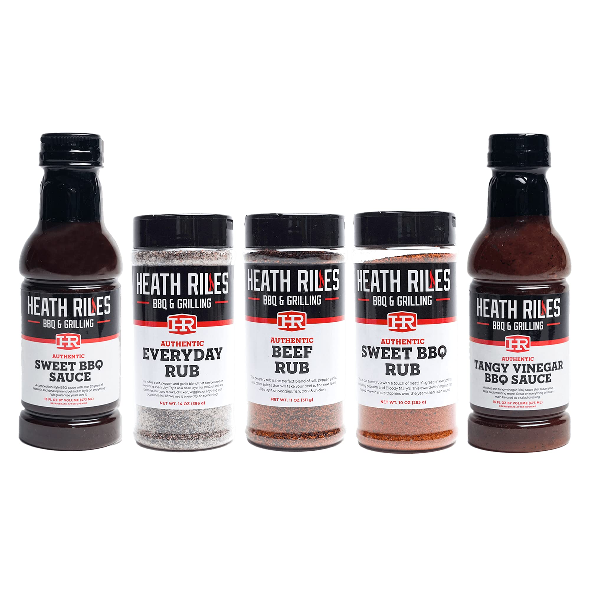 Heath Riles BBQBackyard Griller Bundle (3 Rubs, 2 Sauces), Competition Winning Products from Pitmaster Heath Riles