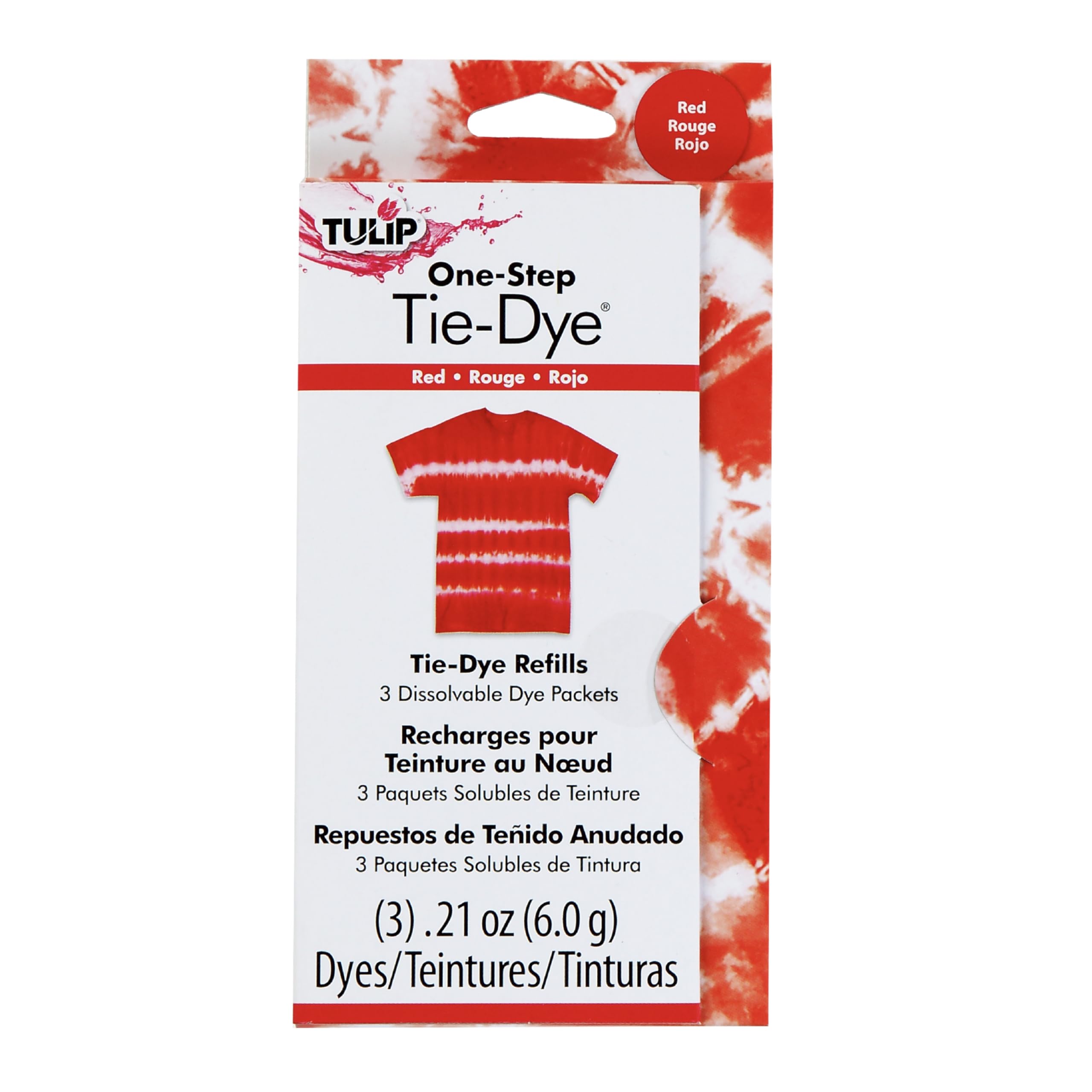 Tulip One-Step Tie-Dye Kit 29035 Dye Refill Packs, Red