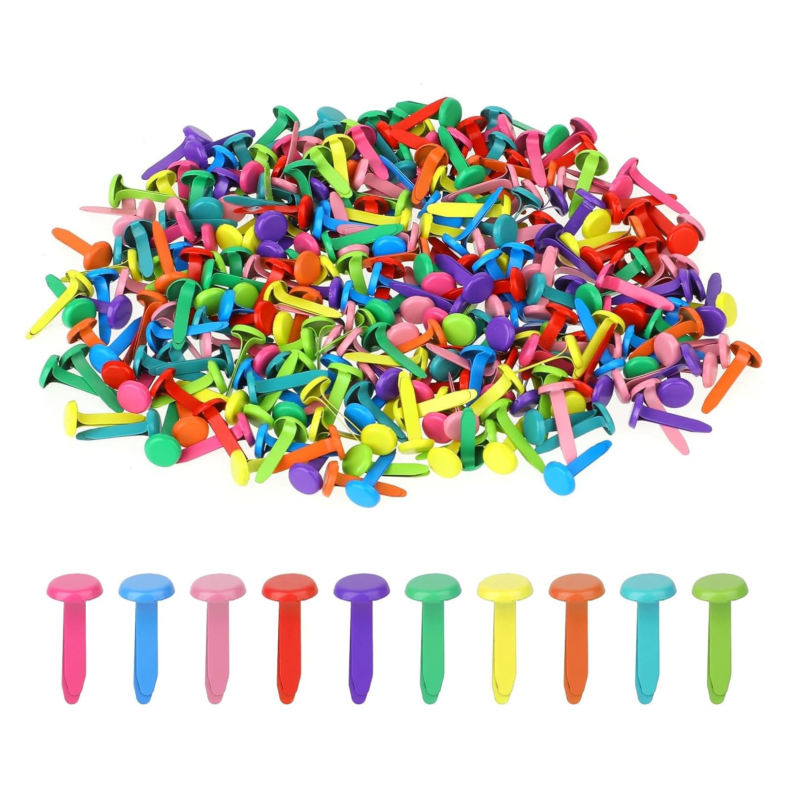 JYTDBCS 300 Pcs Brads Paper Fasteners Colorful Split Pins, Brass Mini Brads Paper Crafts Fixed Paper Crafts, Brads Paper Fasteners for Schools, Handicrafts, Festivals
