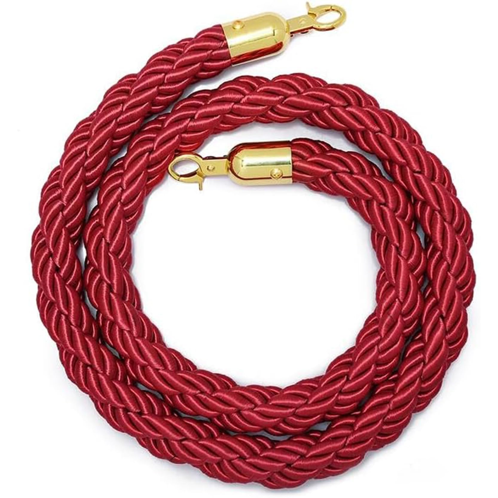 GAROEN Premium Velvet Rope with Hooks - 185cm Twisted Post Rope for Crowd Control, VIP Events, Red Carpet, Car Shows, Party Décor, Queue Management, Event Barrier (Nylon 7ft/215cm)
