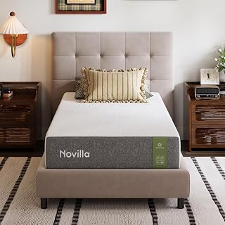 Novilla 8 Inch Queen Mattress, Mattress in a Box with NanoGel Memory Foam for Cool Night Sleep, High-Density Support Foam for Spine Support & Motion Isolation, CertiPUR-US Certified - Amazon product rated Grade A