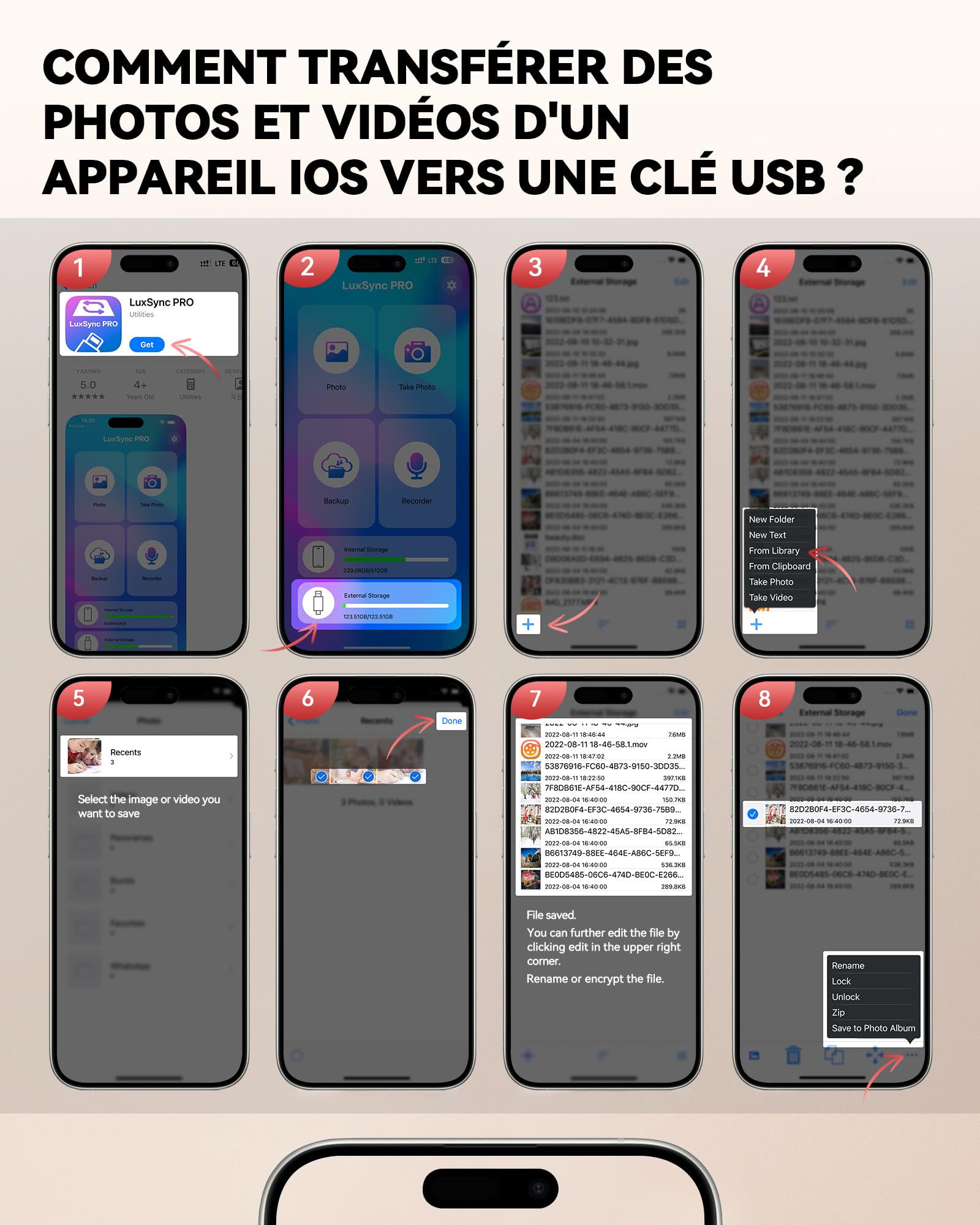 Certifiée MFi Clé USB C 256 Go, USB C Photo Stick, Cle USB iPhone Stockage Externe,Memoire Externe pour iPhone/iPad/Smartphone/PC
