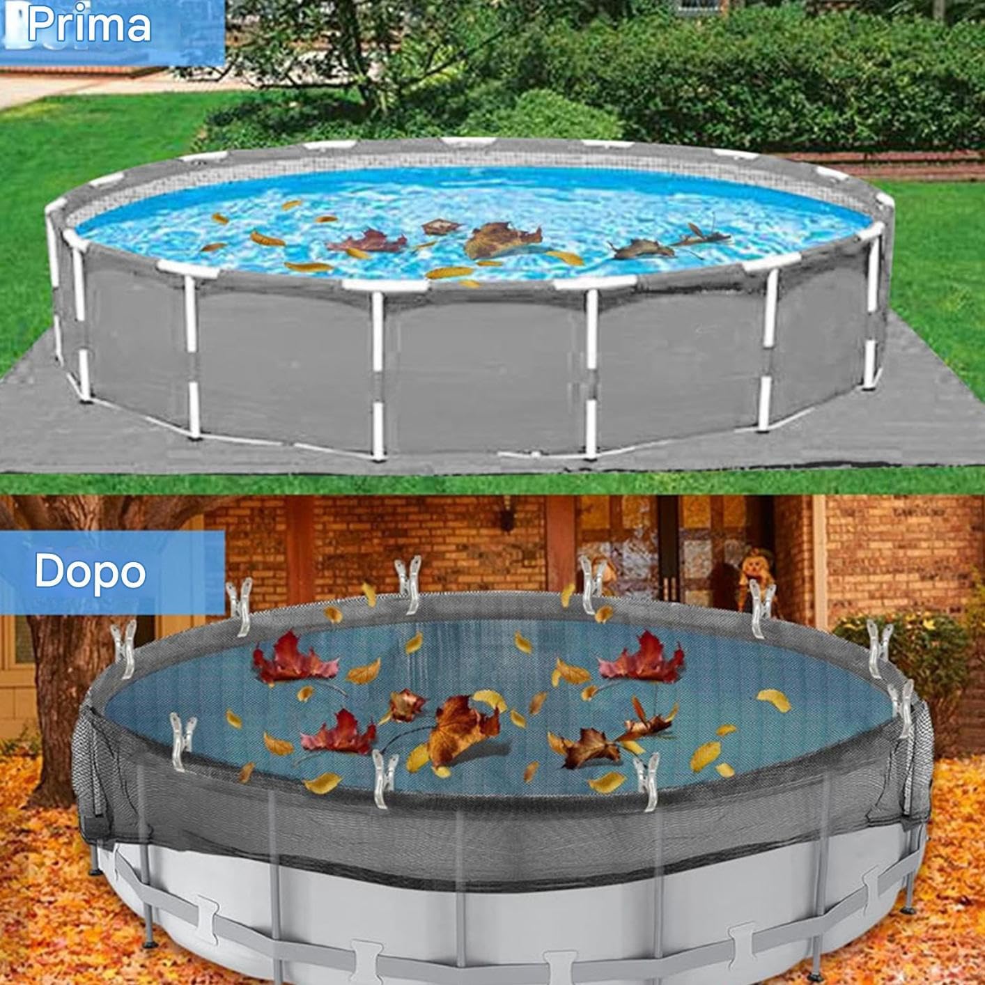 Copertura Per Piscina,Rete Protettiva Invernale Per Piscina Rotonda | Copertura Esterna per Giardino con 12 Clip per Aziende di Manutenzione e Spazi Commerciali