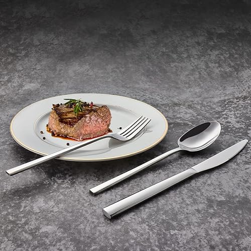 Miniatura 5 de Juego de cubiertos de acero inoxidable de 20 piezas, juego de utensilios de comedor pulidos con espejo para 4, incluye cuchillo de cuchara tenedor,