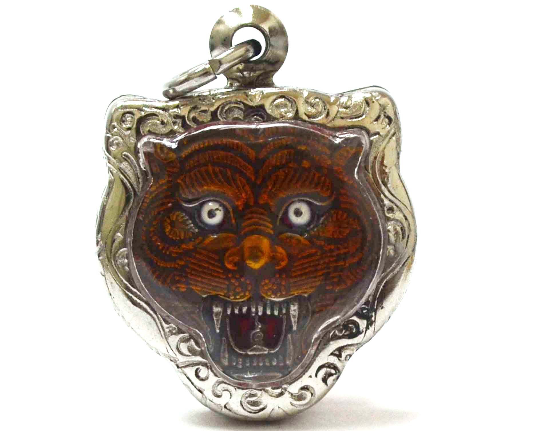 Muaythai Amulets Fighter Tiger Pendants Lp Pern,Life Protection Lucky Amulet Gift from Thailand