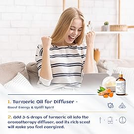 HIQILI 100ML Turmeric Oil for Face Skin Care, Aromatherapy,100% Pure, Use After Dilution- 3.38 Fl Oz