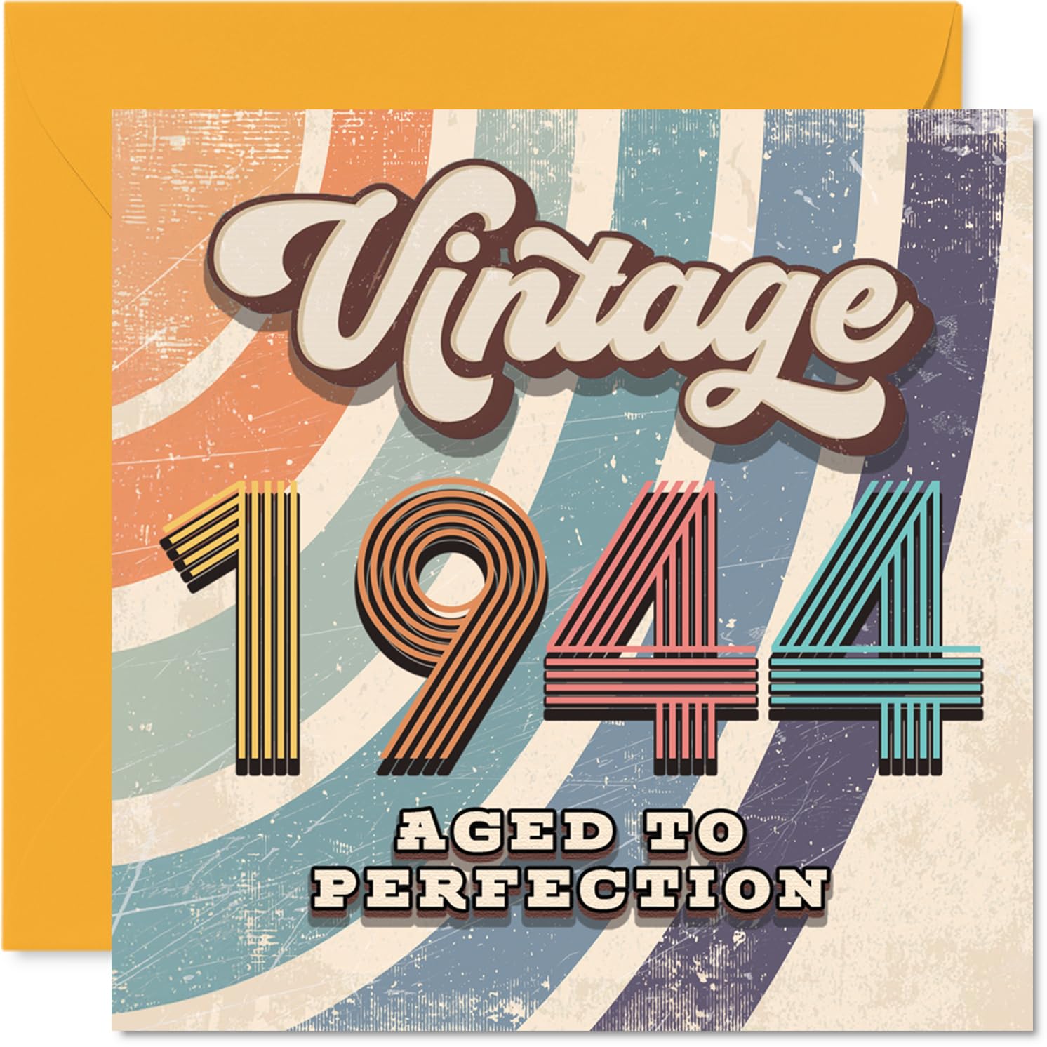 82nd Birthday Card for Men Women - Vintage 1944 Aged To Perfection - Happy 82 Birthday Cards for Uncle Nanny Nan Husband Grandma Wife, 145mm Bday Greeting Cards