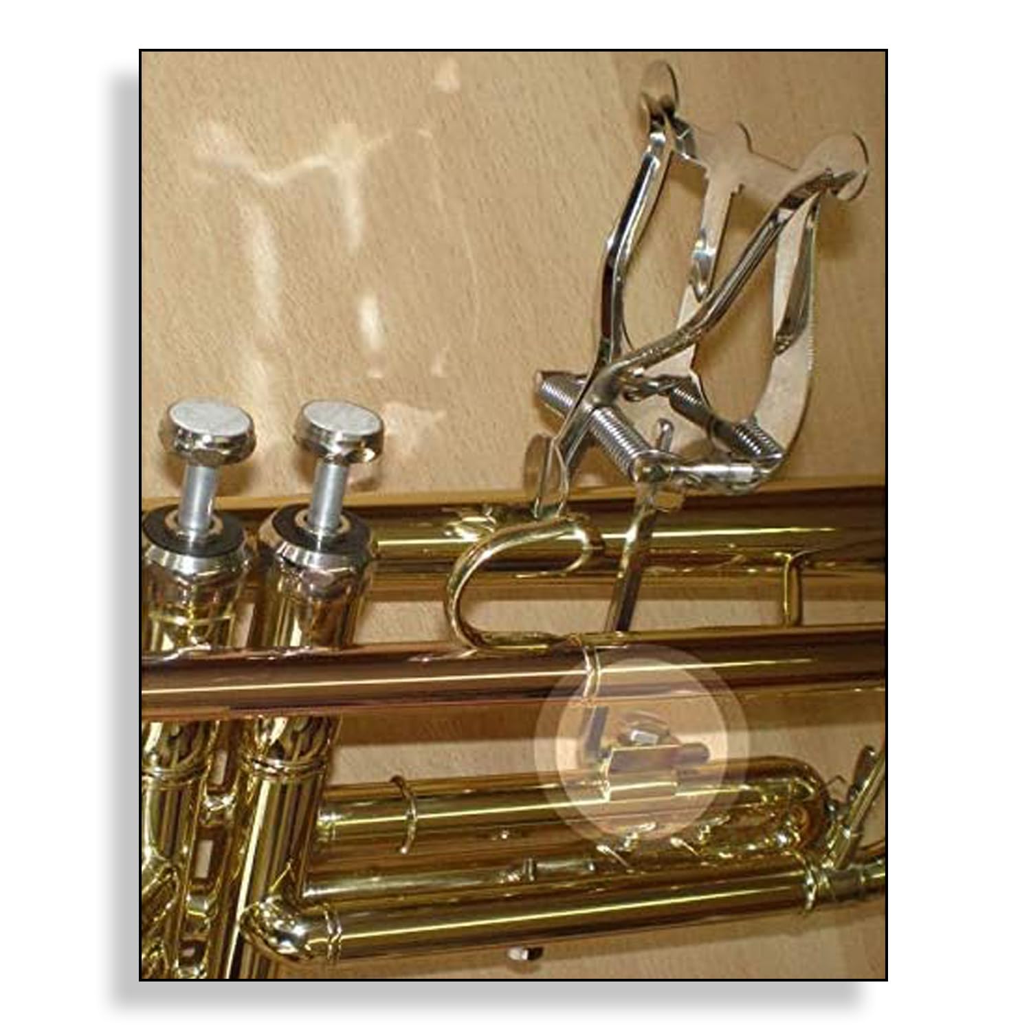 Trumpet Lyre 3rd Valve Slide Soundman® Marching Lyra Music Stand (Nickel Plated), silver - Image 3
