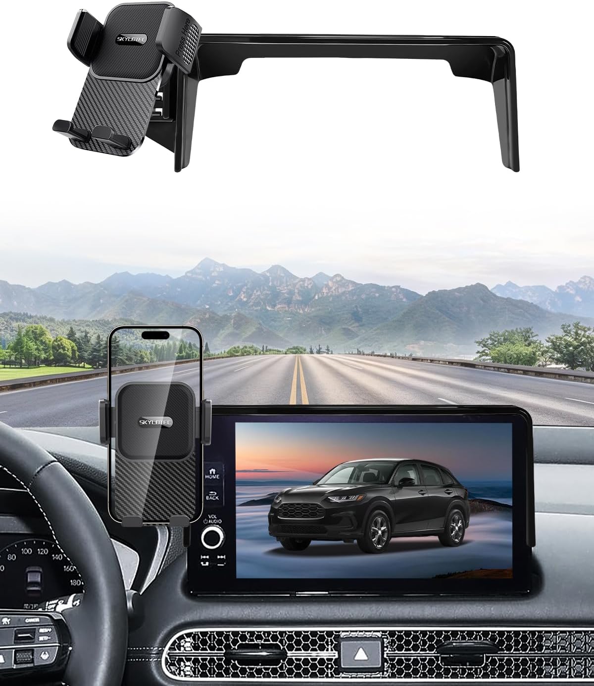 Car Phone Holder for Honda HR-V HRV 2023-2026/CR-V CRV 2023-2026/Pilot 2023-2026 Accessories 7/9-Inch Screen Fixed Clip, Automobile Cradles CR V Phone Mount, Cell Phone Base Not Block Air Vent
