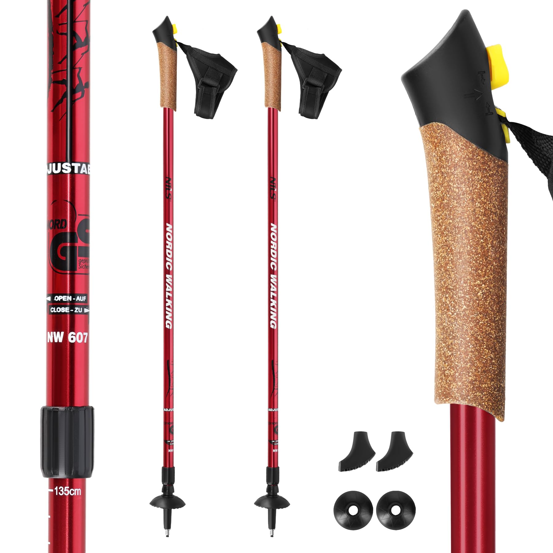 NW607 RED NORDIC WALKING NILS