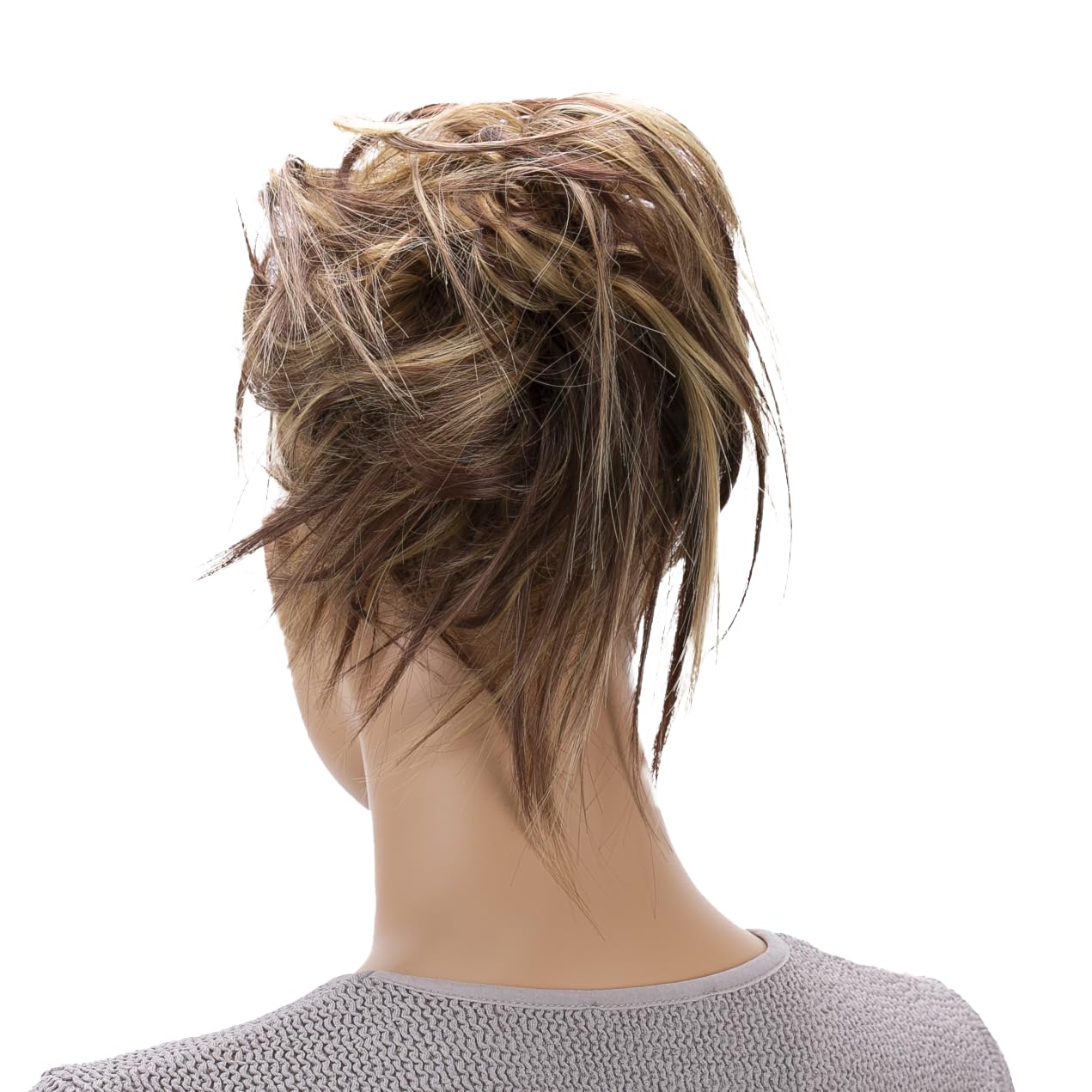 CAISHA XXL Parrucchino Leggermente Ondulato Elastico Per Capelli Acconciatura Da Sposa Disordinato Biondo Rosso-Marrone Mix G19F