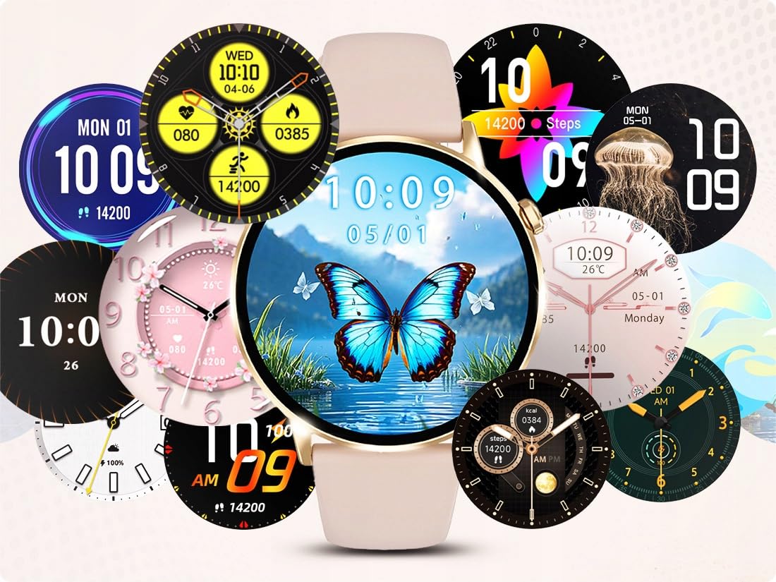 Smartwatch Damski Amoled Rozmowy Menu Polski - Zdrowie Sport Chat GPT Złoty