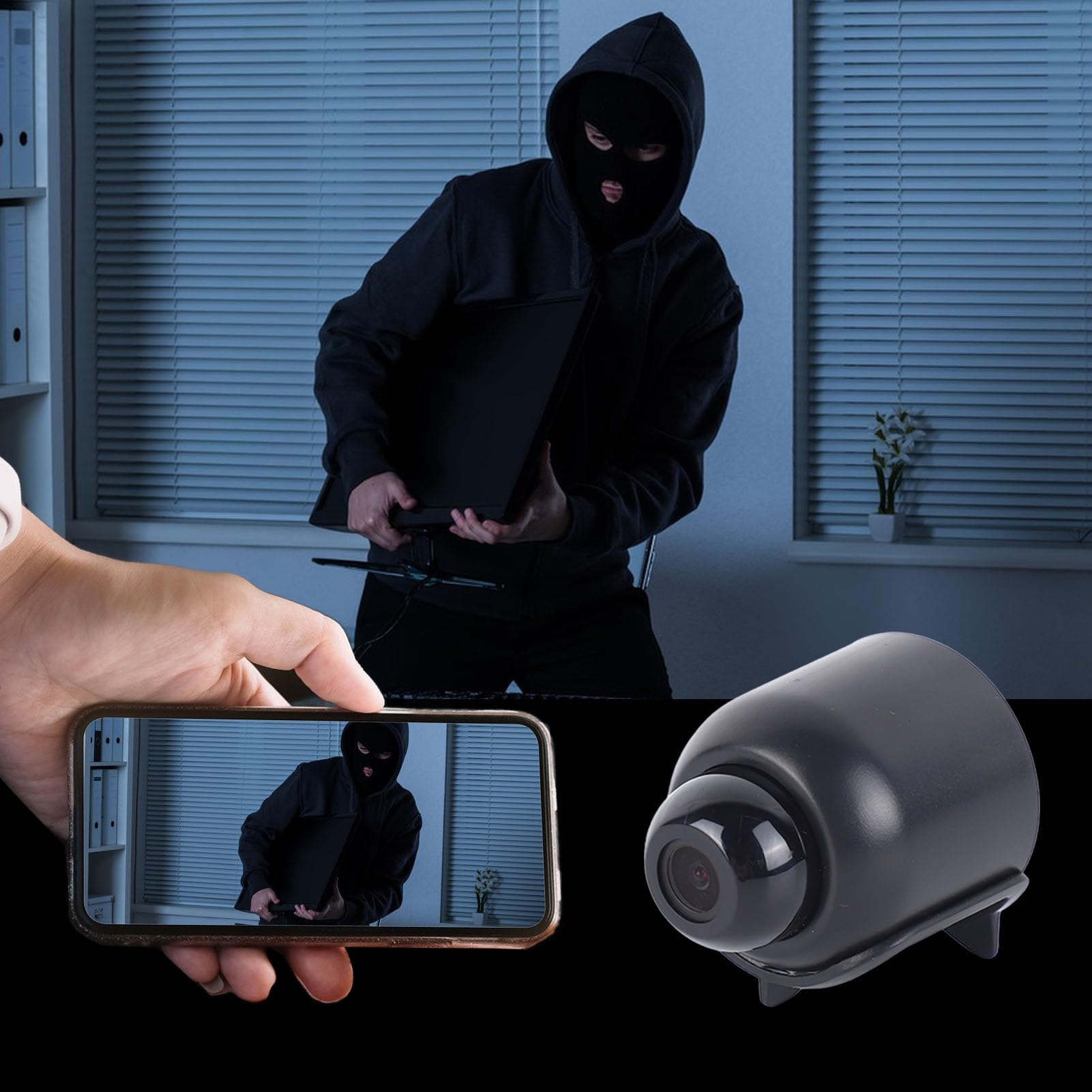 Mini Telecamera Wi-Fi per Visione Notturna Monitoraggio Remoto Telecamera di Sicurezza per Rilevamento Mobile per Interni Domestici