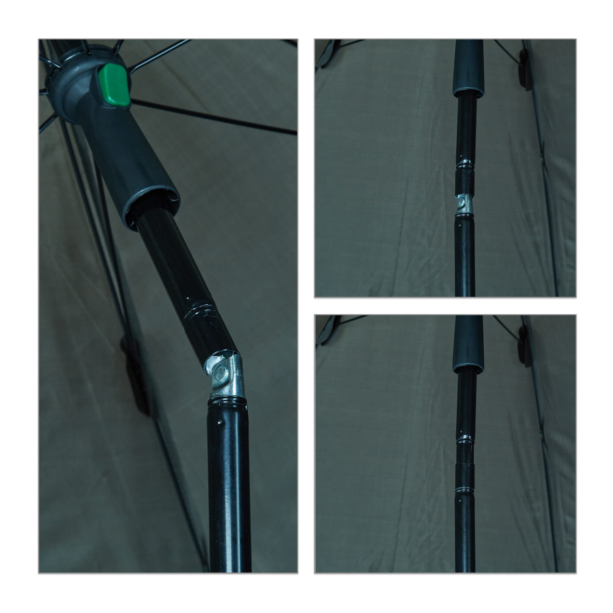 Relaxdays Ombrello a Tenda, Ombrellone da Pesca, Spiaggia, Mare, con Telo Laterale, Picchetti e Custodia Viaggio, Verde