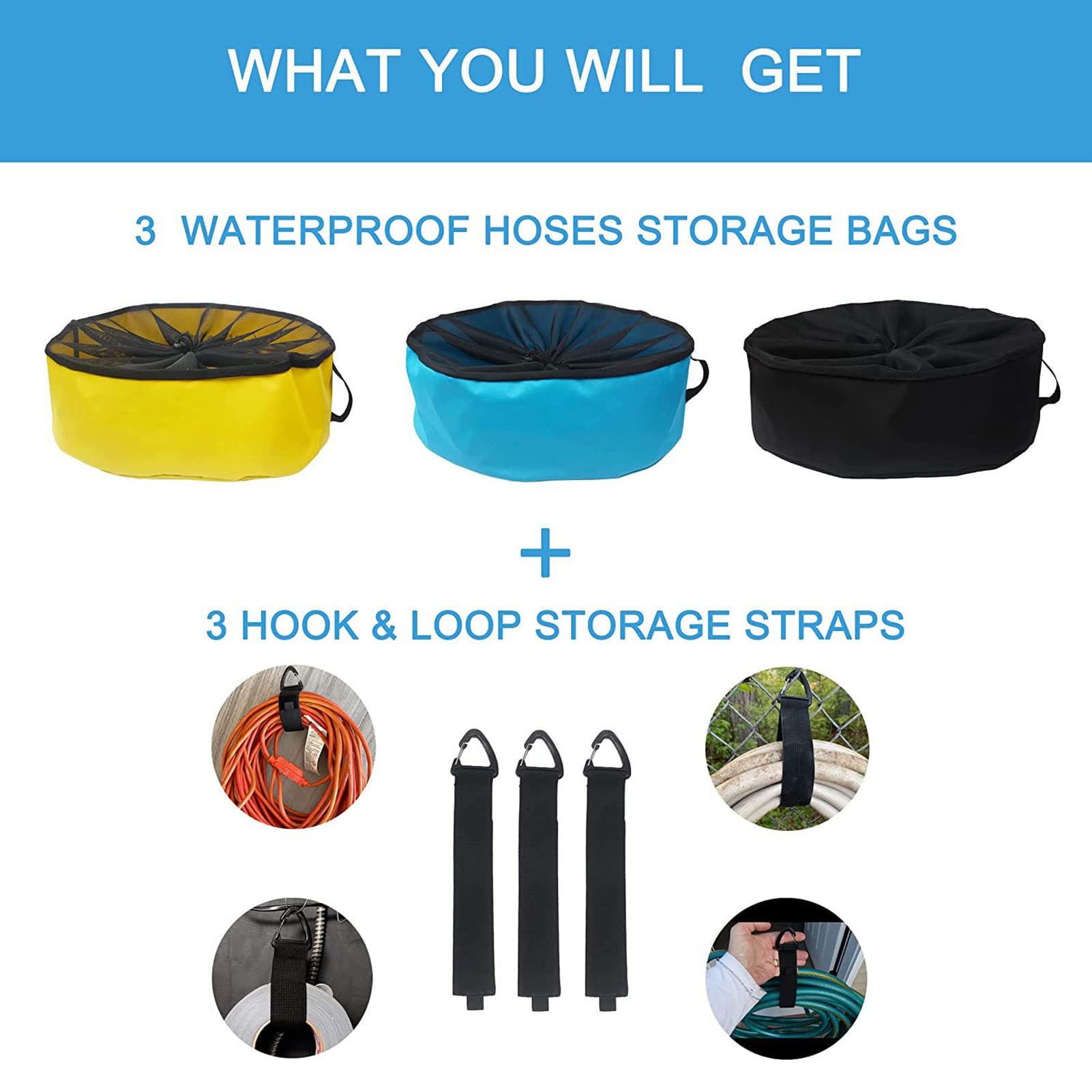 Bolsas de Almacenamiento para Caravana, Bolsas de Almacenamiento para Mangueras de Caravana, Accesorios Multifuncionales para Caravana, Bolsa para Mangueras de Alcantarillado, (4 capas)