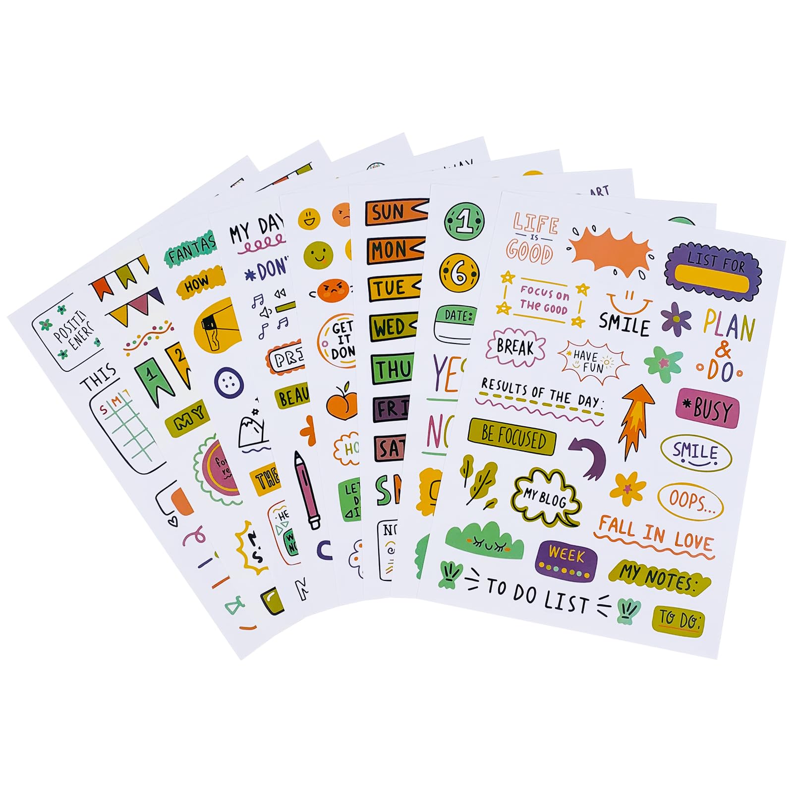 8 Sheets 240 Pcs Date Stickers for Planners, Cute Planner Stickers Set for Journal Calendar Scrapbook Book Gift