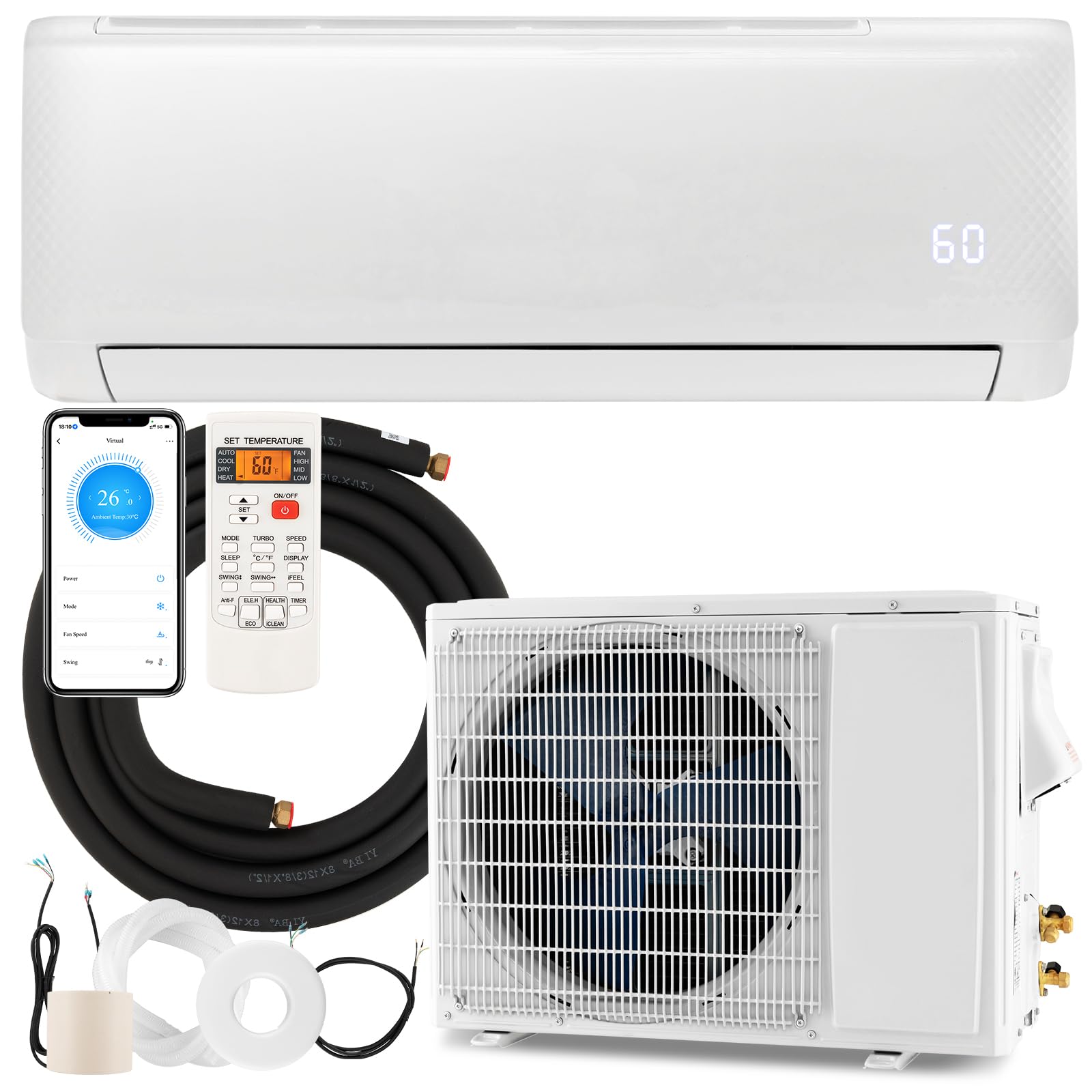 Amazon.com: ARLIME Mini Split AC/Heating System, 24000 BTU Amazon.com: ARLIME Mini Split AC/Heating System, 24000 BTU