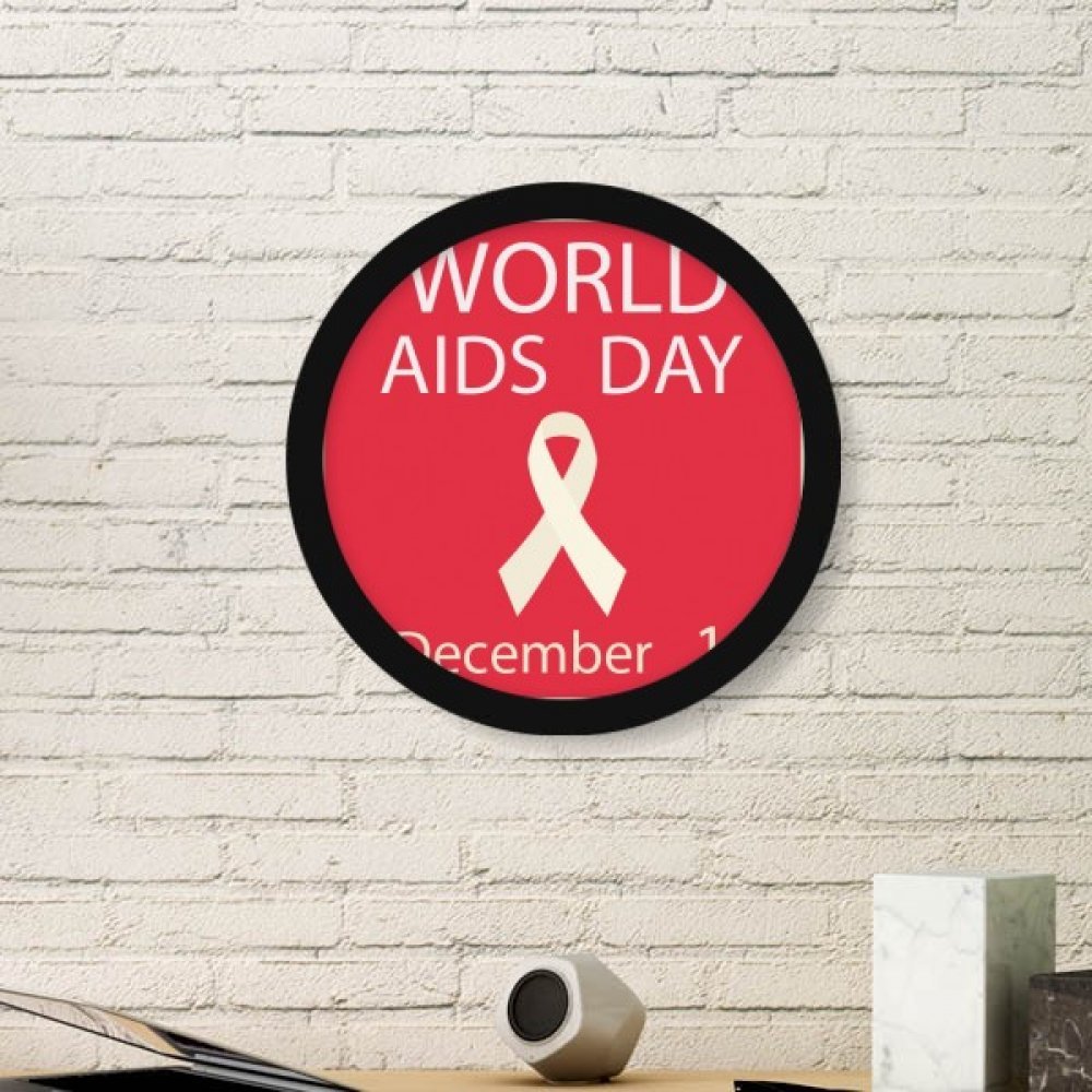 Journée Mondiale SIDA Ruban Rouge Peinture Cadre Rond Accueil
