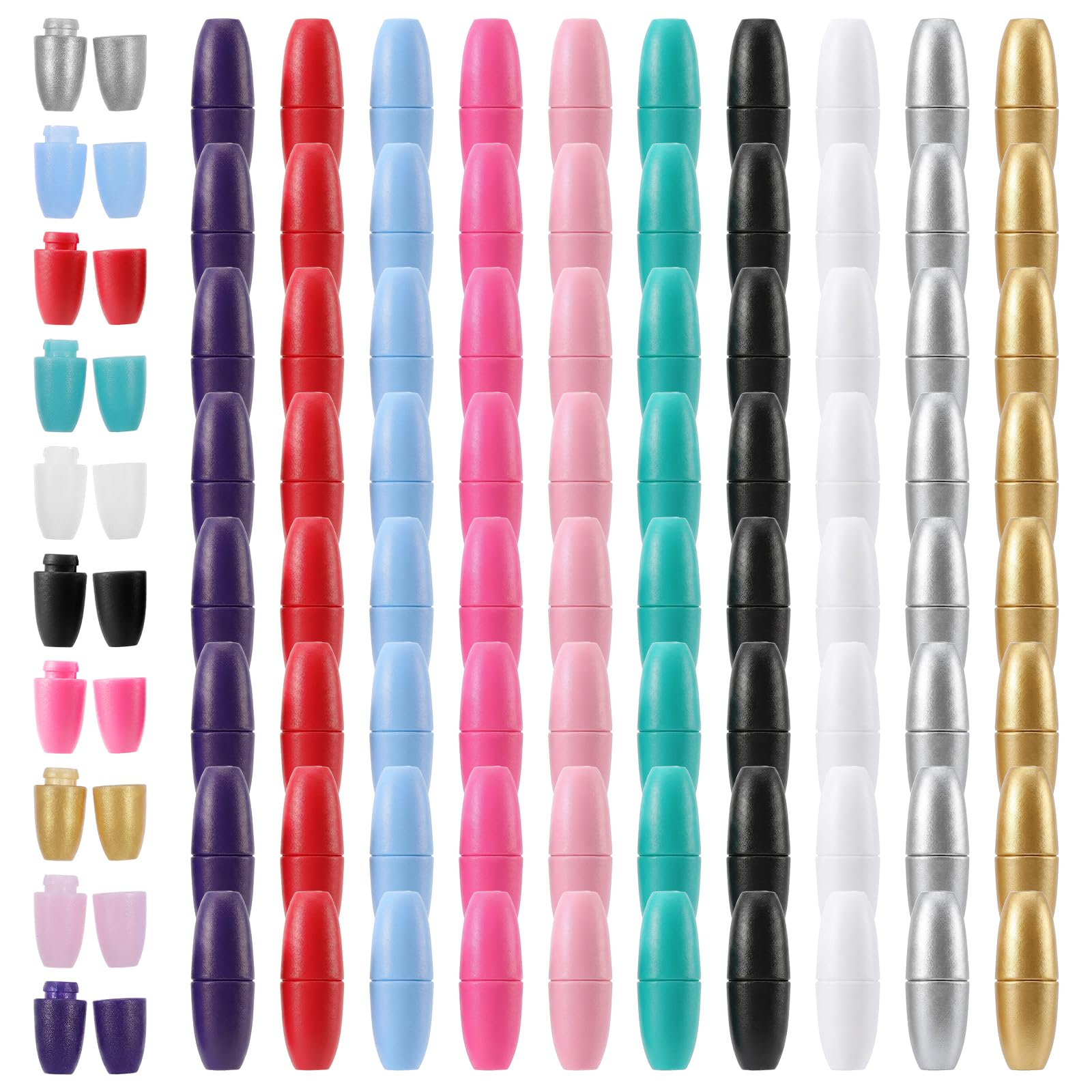 100Pcs Breakaway Clasp Plastic Clasps for Jewelry Making Plastic Bracelet Clasp Break Away Clasps for Necklace Lanyard Bead Barrel Connectors DIY (Multicolor)