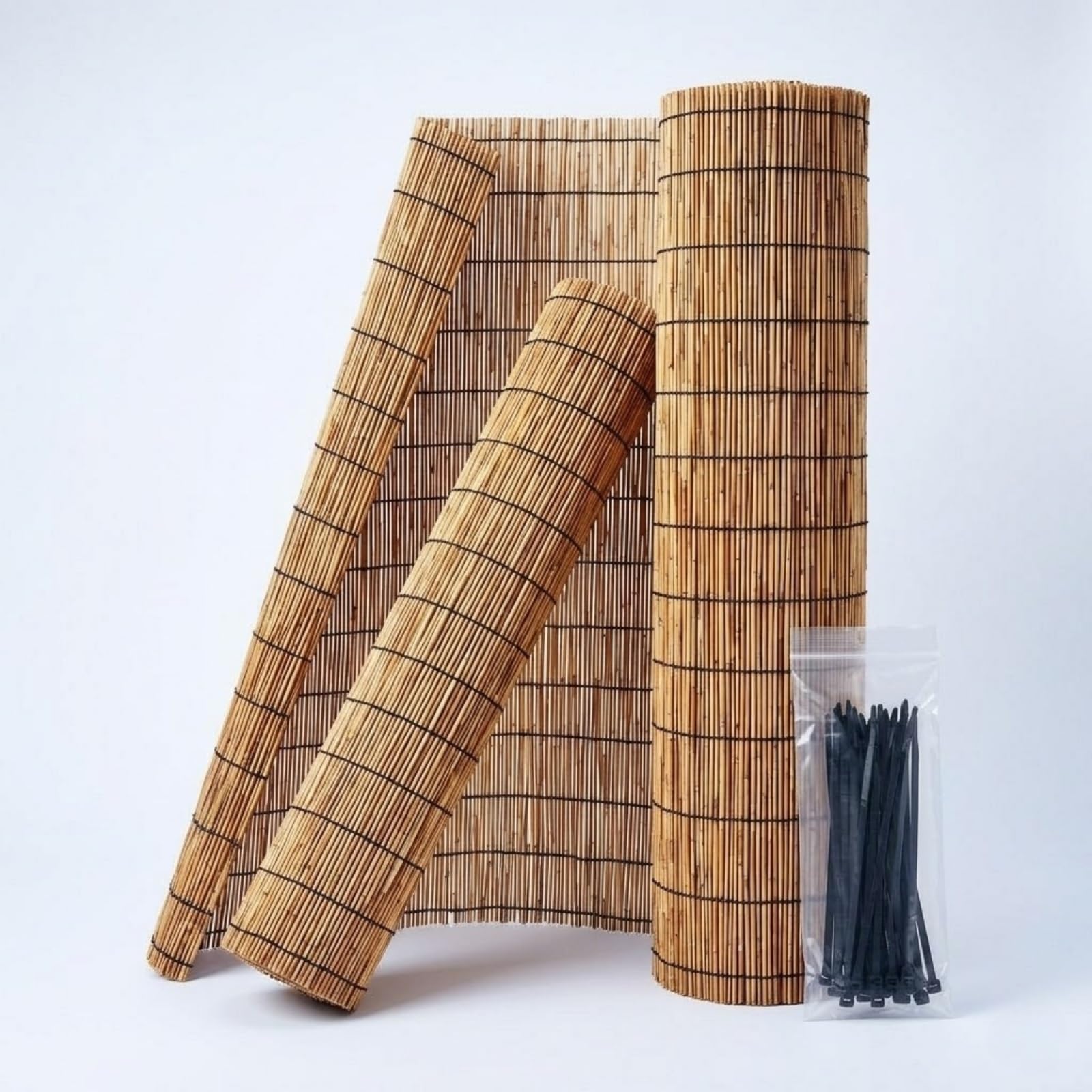 Canisse en Roseau Naturel Brise Vue Roseau Canisse en Roseau pour Jardin Terrasse Balcon Protection Intimité Occultant Pare-Soleil Naturel Écologique Facile à Installer(Brun,61x1524cm(2x50ft))