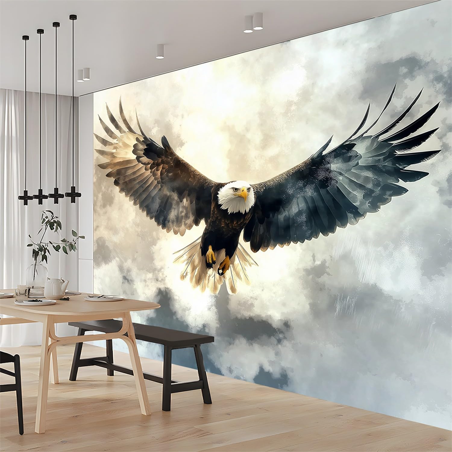 Papier Peint 3D Autocollant Aigle - Décor Mural Amovible - Style Image - Neuf