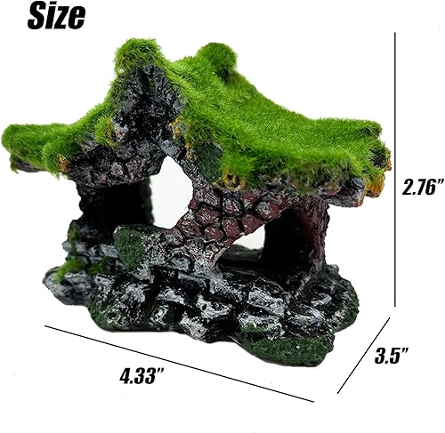 Miniatura 5 de Decoración de acuario para casa de resina hueca Betta escondite de peces para escondite de peces, accesorios de terrario, adorno de cueva para