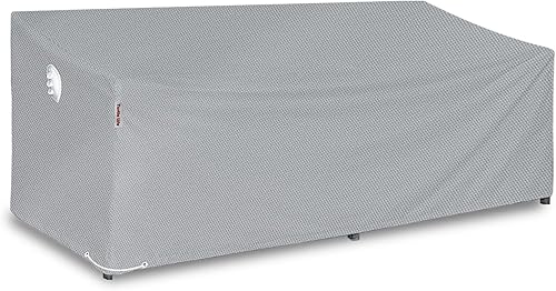 Funda para sofá de patio, resistente a los rayos UV, resistente al agua, antidecoloración, con 2 rejillas de ventilación mejoradas y 2 hebillas,