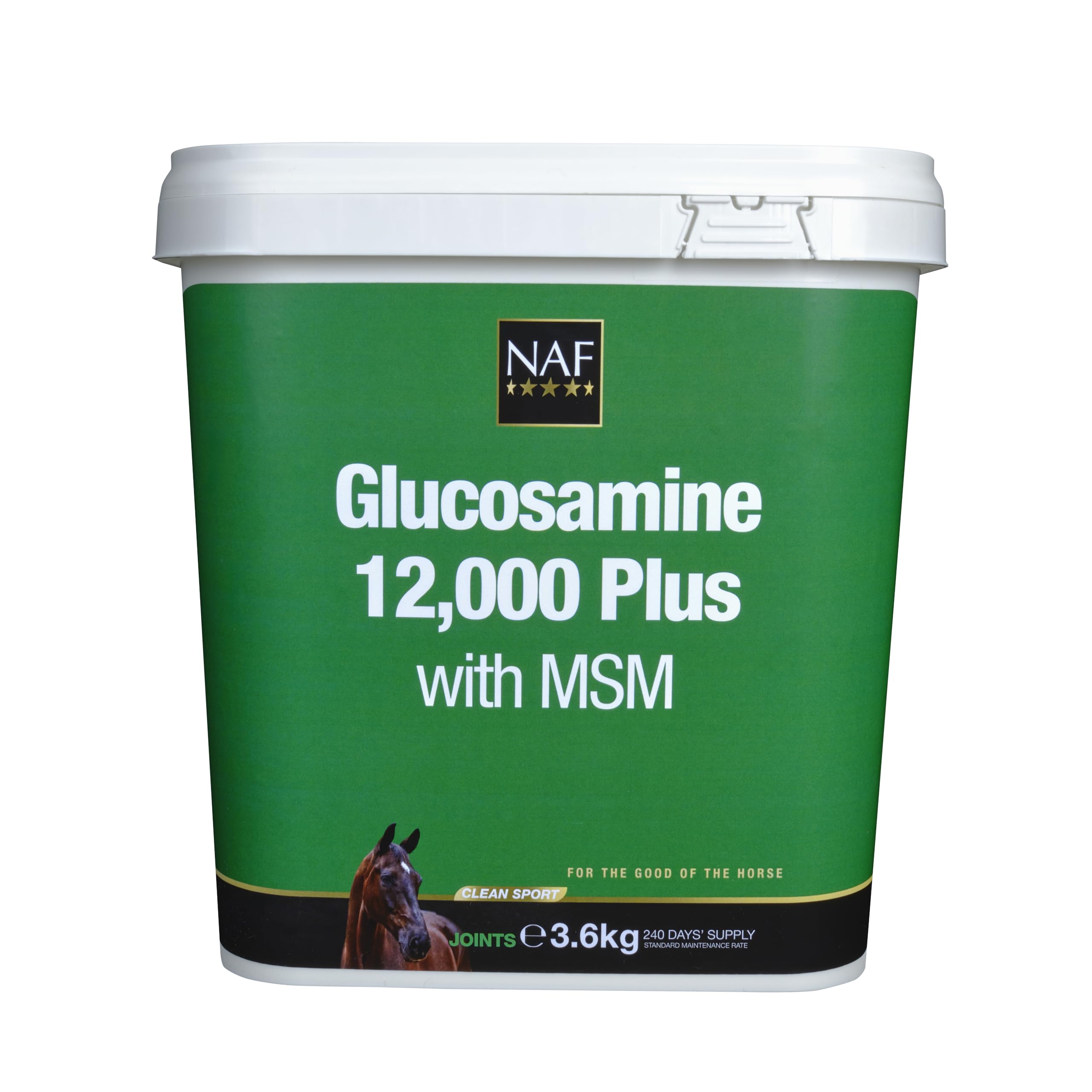 NAF Glucosamine 12,000 + MSM 3.6kg – High Strength Joint Supplement for Horses –