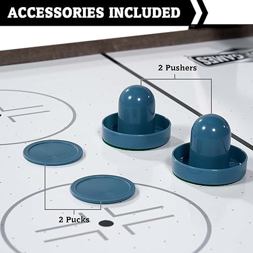 Miniatura 39 de Hall of Games Mesa de hockey de aire, juegos de arcade para interiores con sistemas de puntuación electrónica, perfecta para salas