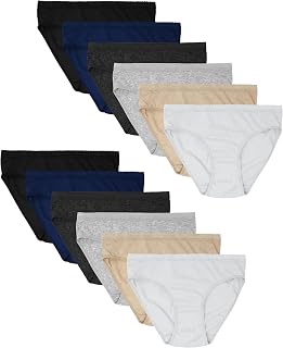 Sexy Basics Womens Hi-Cut Panty Bikini Briefs | 100% Cotton Underwear | Multi Packs & Colors