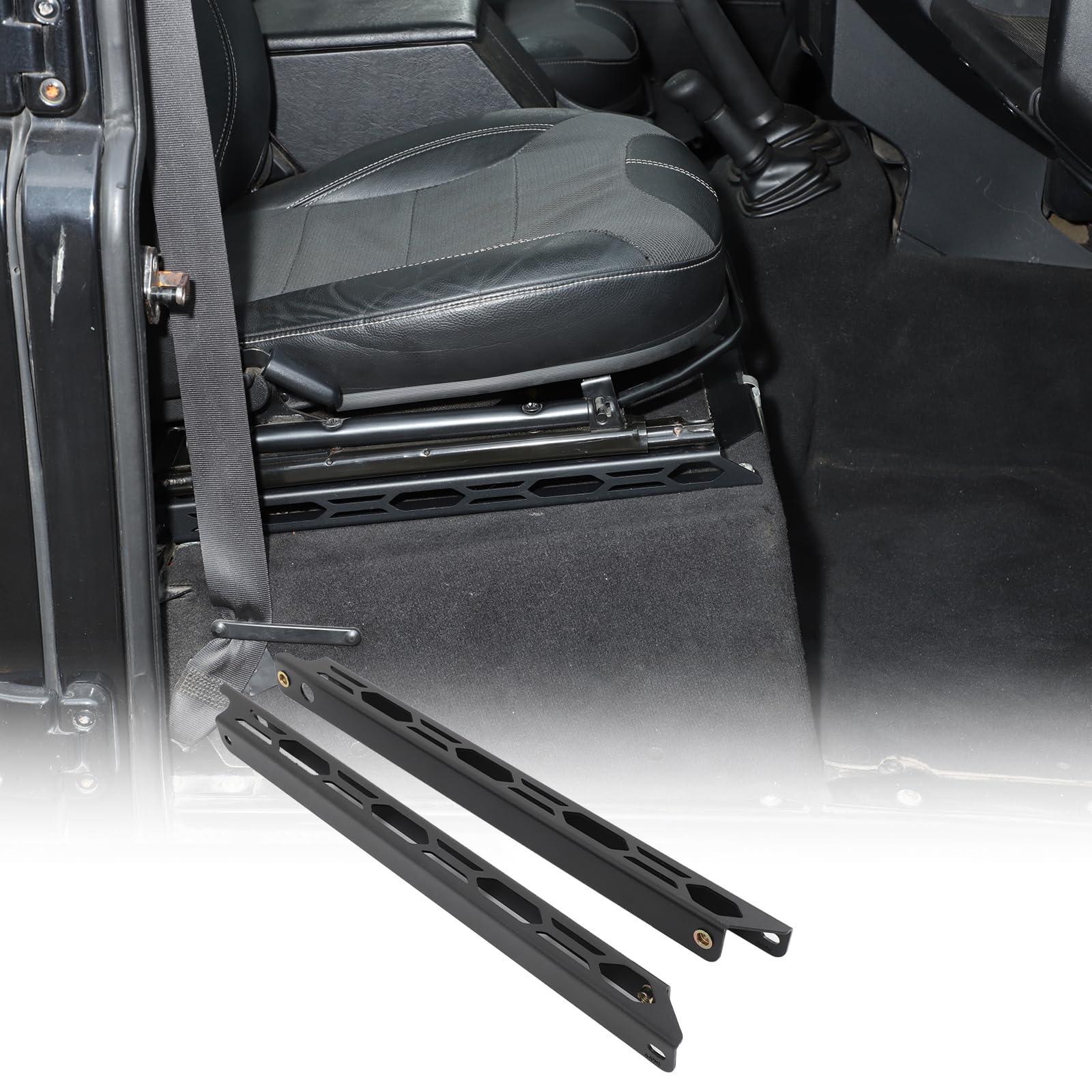 Black Carbon Steel Car Seat Mount Bracket Compatible with Land Rover Defender 2004-2018 Adjustable Automotive Seat Mounting Brackets,Car Front Side Mount Brackets for Seats