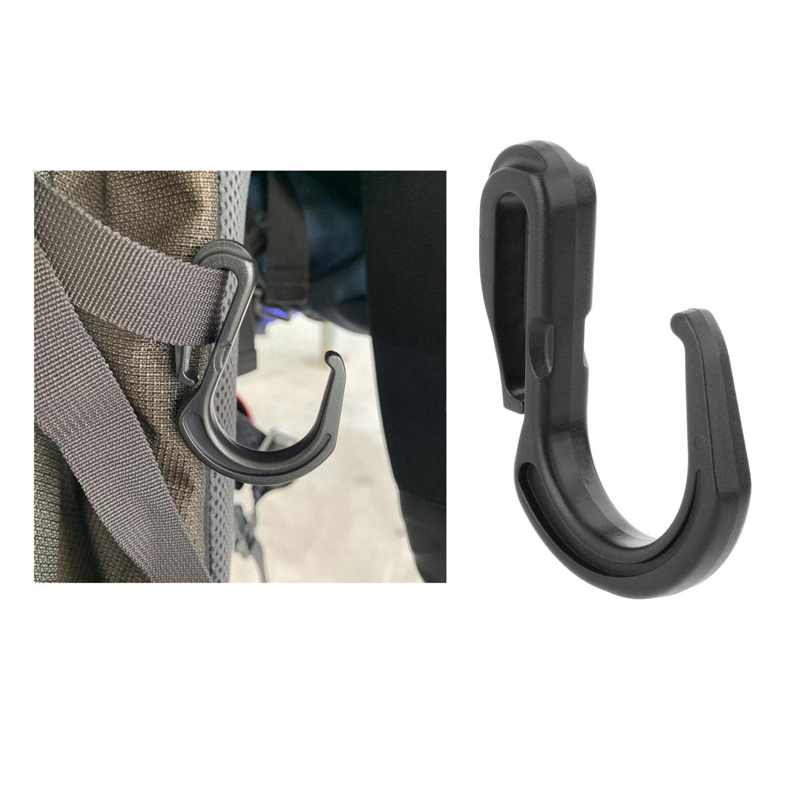 10 Crochets De Ceinture / Mousquetons Porte-clés - Plastique Noir 2.5cm - Camping