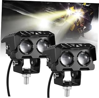 TOPBATHY 1 Par Faros Led De Colores Luces Auxiliares De Motor Motocicleta Cubrir Frente Faro De Moto Focos Destacar Lámparas De Conducción Faro Delantero Del Motor Aleación De Aluminio