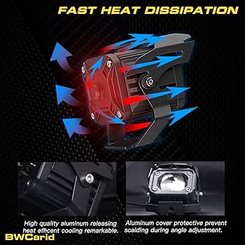 GoolRC Motorcycle LED Driving Fog Lights, 120W 18000LM 6 Lighting Modes Auxiliary Lights Pods Projector Spotlight With Wiring Harness Kit Mounting Brackets For Tractor Truck ATV UTV SUV Boat