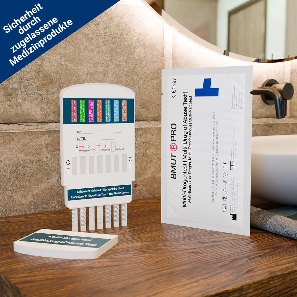 5x 10in1 Multi Drogentest Urintest – 10 Drogenarten – Drogenschnelltest auf THC, Amphetamine, Kokain, Opiate, Meth, Methadon, MDMA, Benzodiazepine, Oxycodon und Butalbital