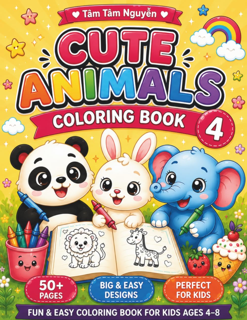 Cute Kawaii Coloring Book: Fun & Easy Pages for Kids Ages 4–8