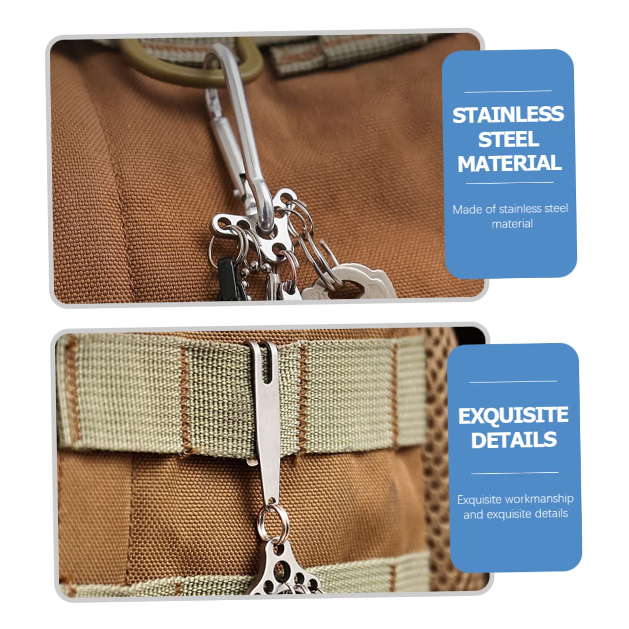 UPKOCH Tastiera di Cappello di Paglia Inossidabile Fibbia Portachiavi Arrampicata Carabiner per Le Chiavi Clip da Cintura per Chiavi Portachiavi A Clip Argento