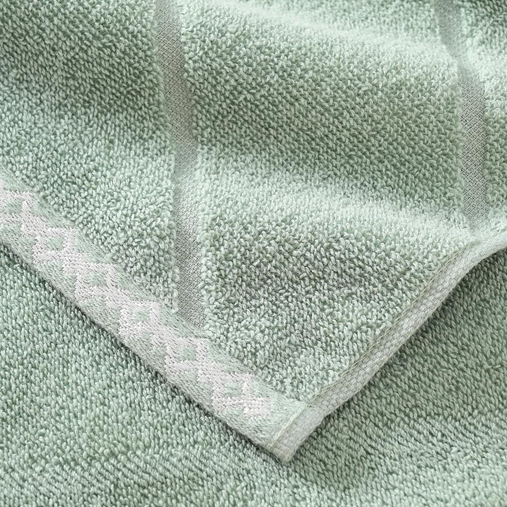 sense gnosis Sage Green Hand Towel Set of 2 Striped Weave 100% Cotton Super Soft Highly Absorbent Quick Dry Decorative Hand Towels for Bathroom 13x 29 Inch - Image 9