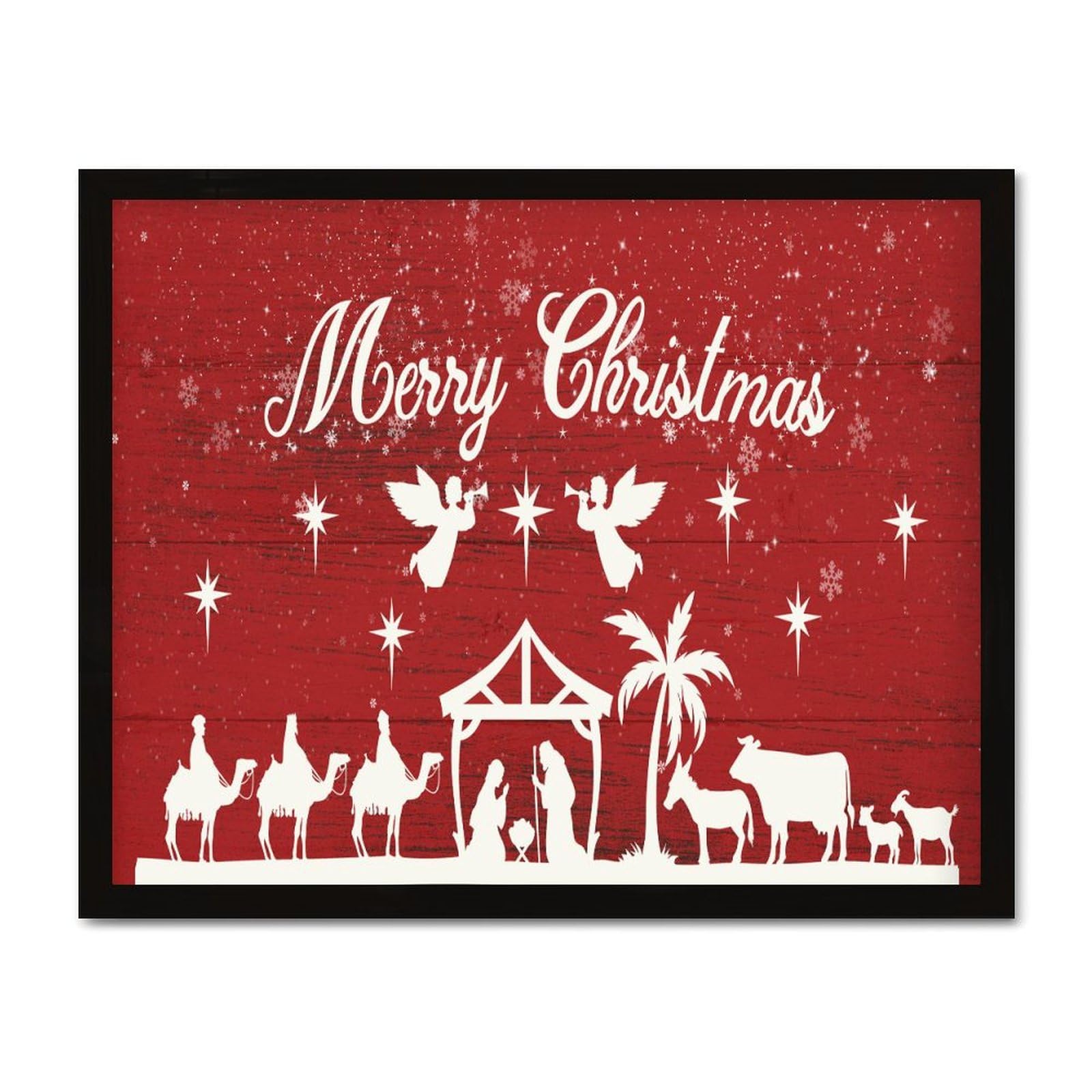Panneau chrétien Oh Holy Night en bois pour décoration murale catholique