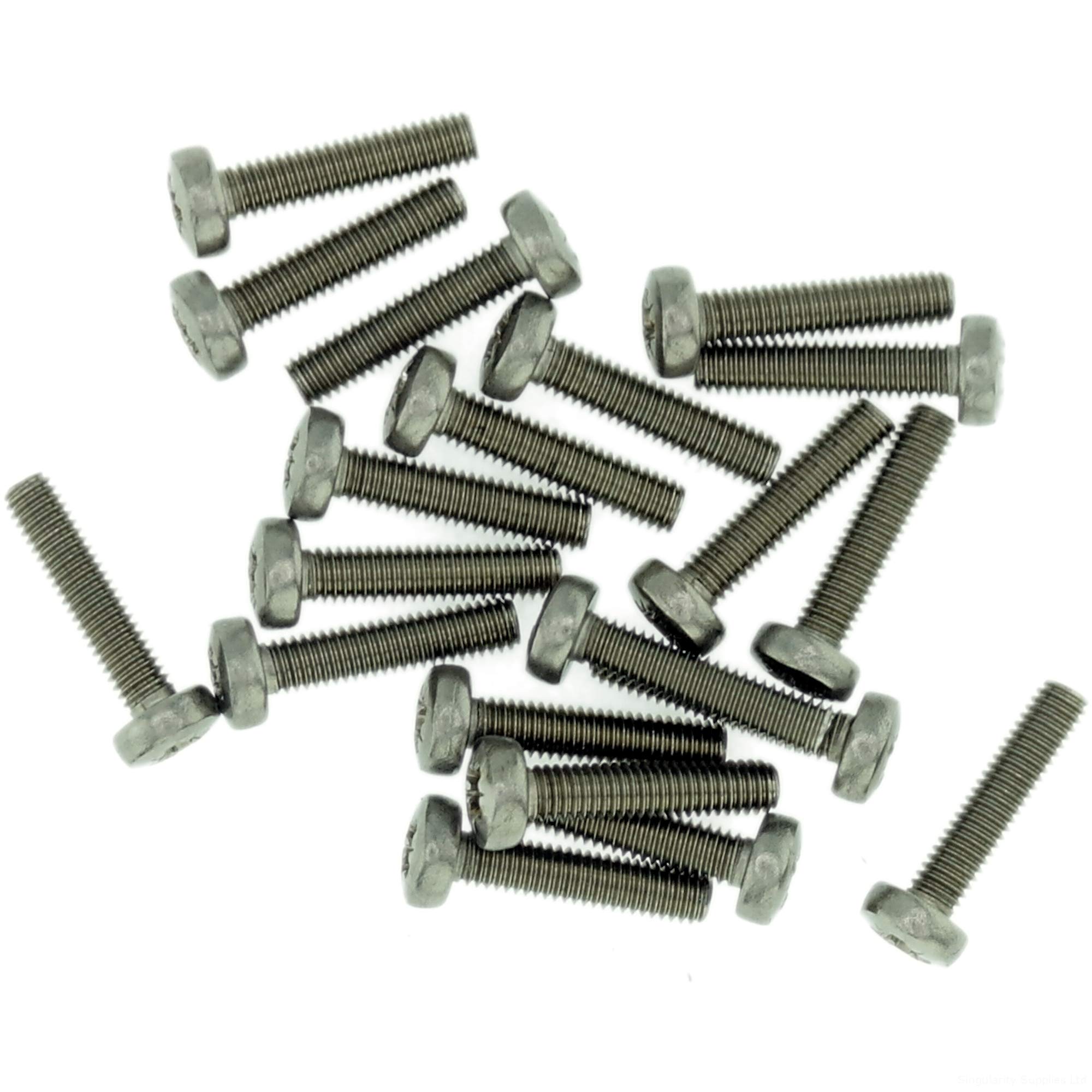 Singularity Supplies M3.5 (3.5Mm X 25Mm) Pozi Pan Machine Screw (Bolt) - Stainless Steel (A2) (Pack Of 20)