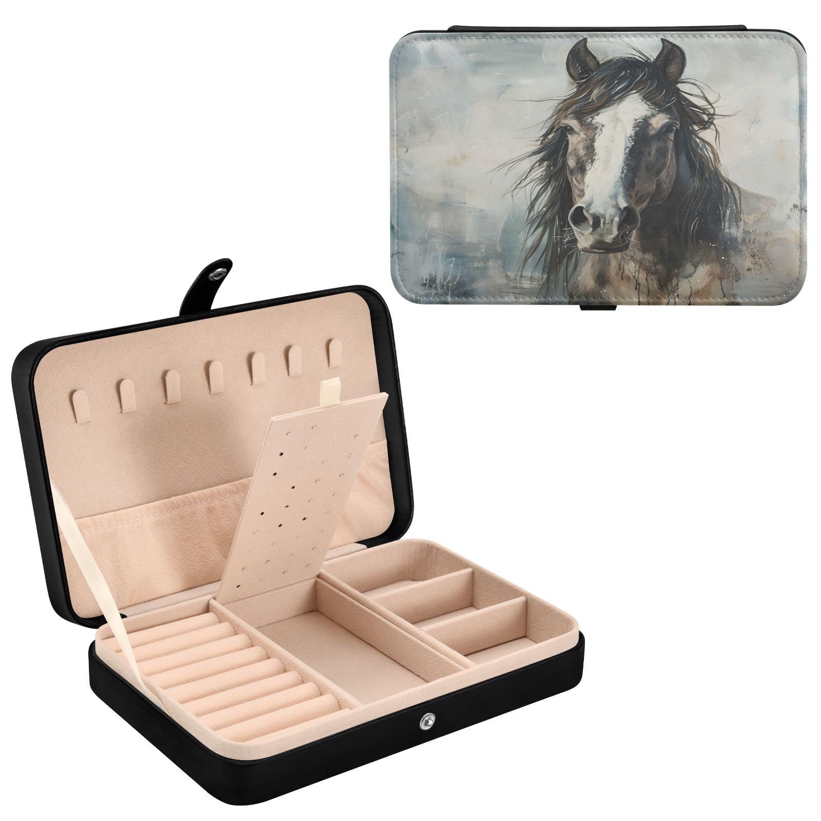 Senya PU Leather Travel Jewelry Box - Compact Organizer For Necklaces, Rings, Earrings - View #5