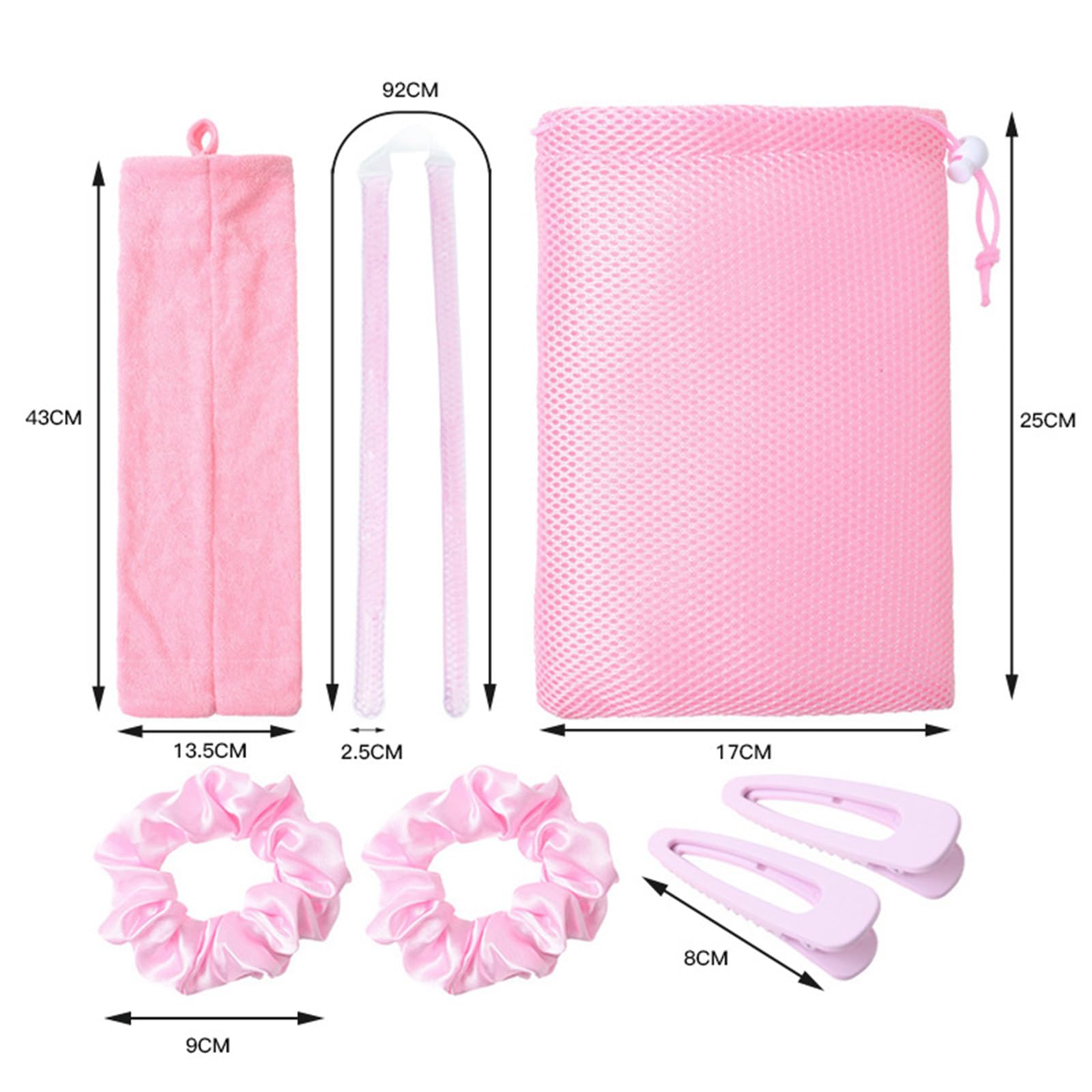 Kit de Rizador de Pelo con Cuentas de Gel, Varita Rizadora sin Calor, Rodillos Rizadores para Dormir, Herramientas de Estilismo (PINK)