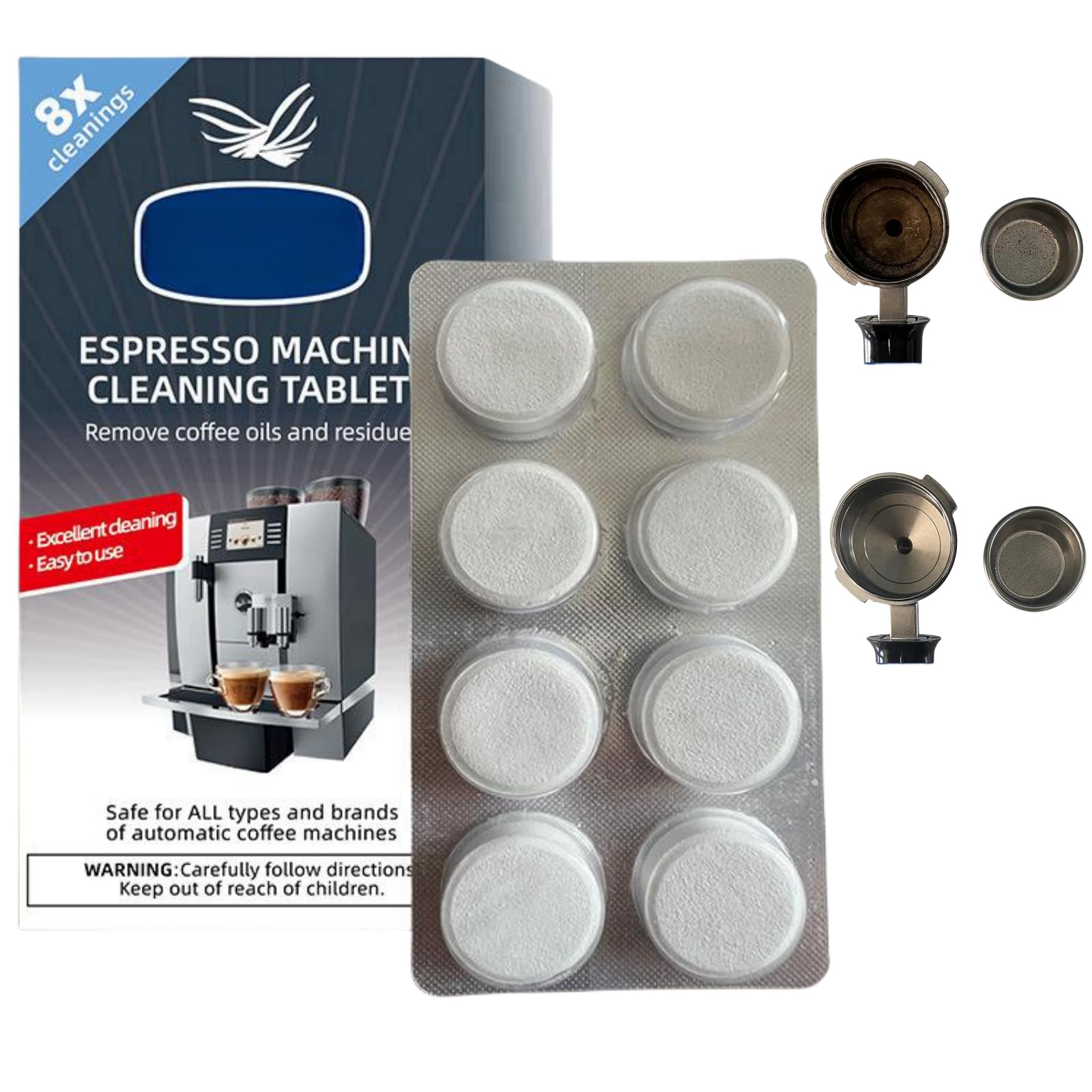 Espresso Machine Cleaning Tablets,Coffee Machine Cleaning Tablets,Clean Espresso Machine Internal Parts,Coffee Machine Descaler Tablets,Coffee Cleaner,Descalers for Coffee Machines,8 X 8g Tablets…