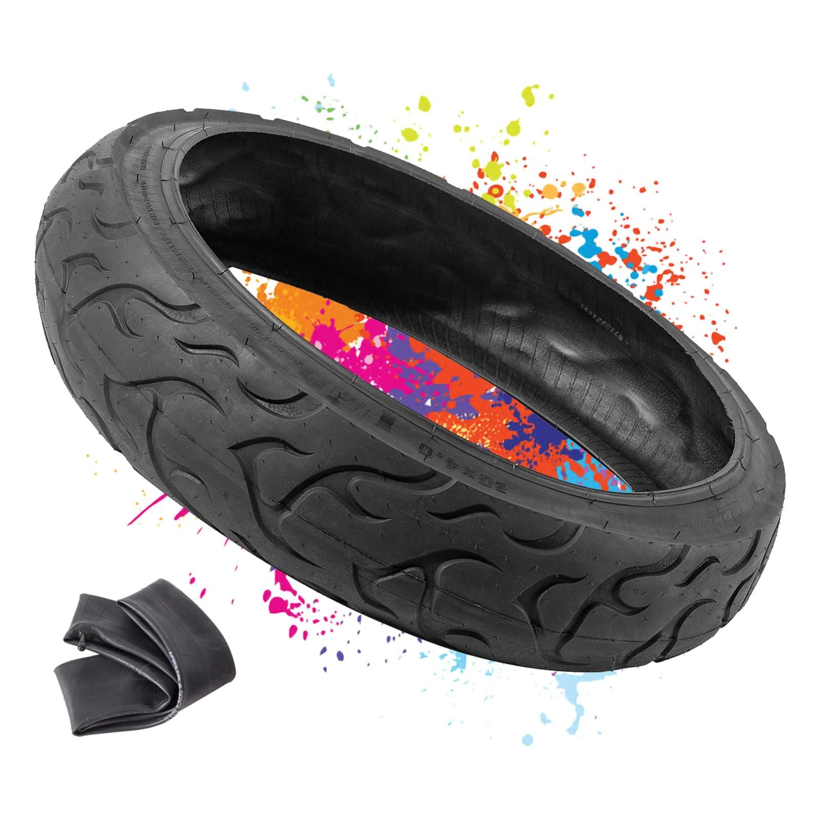 Fat Tire 98-559 20 x 4,0 opona do roweru elektrycznego, MTB opony terenowe, do rowerów górskich, z wygiętym zaworem, dętka, 20 x 4,0, antypoślizgowe, 35 PSI