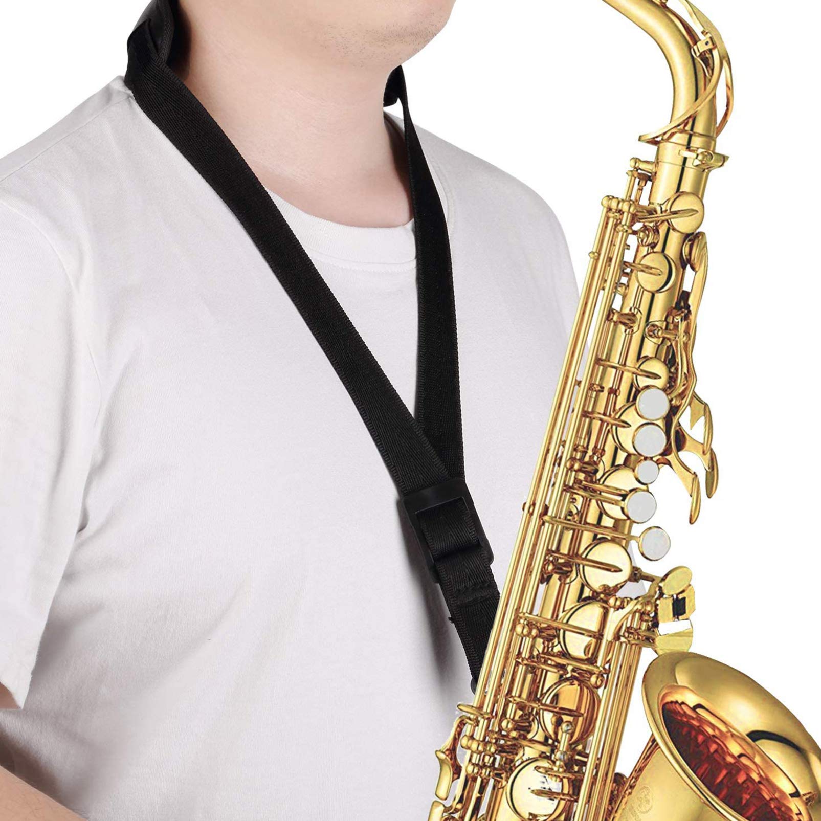 VICASKY Saxophone Shoulder Belt Skid Sax Neck Strap Wide Design for Pressure Distribution