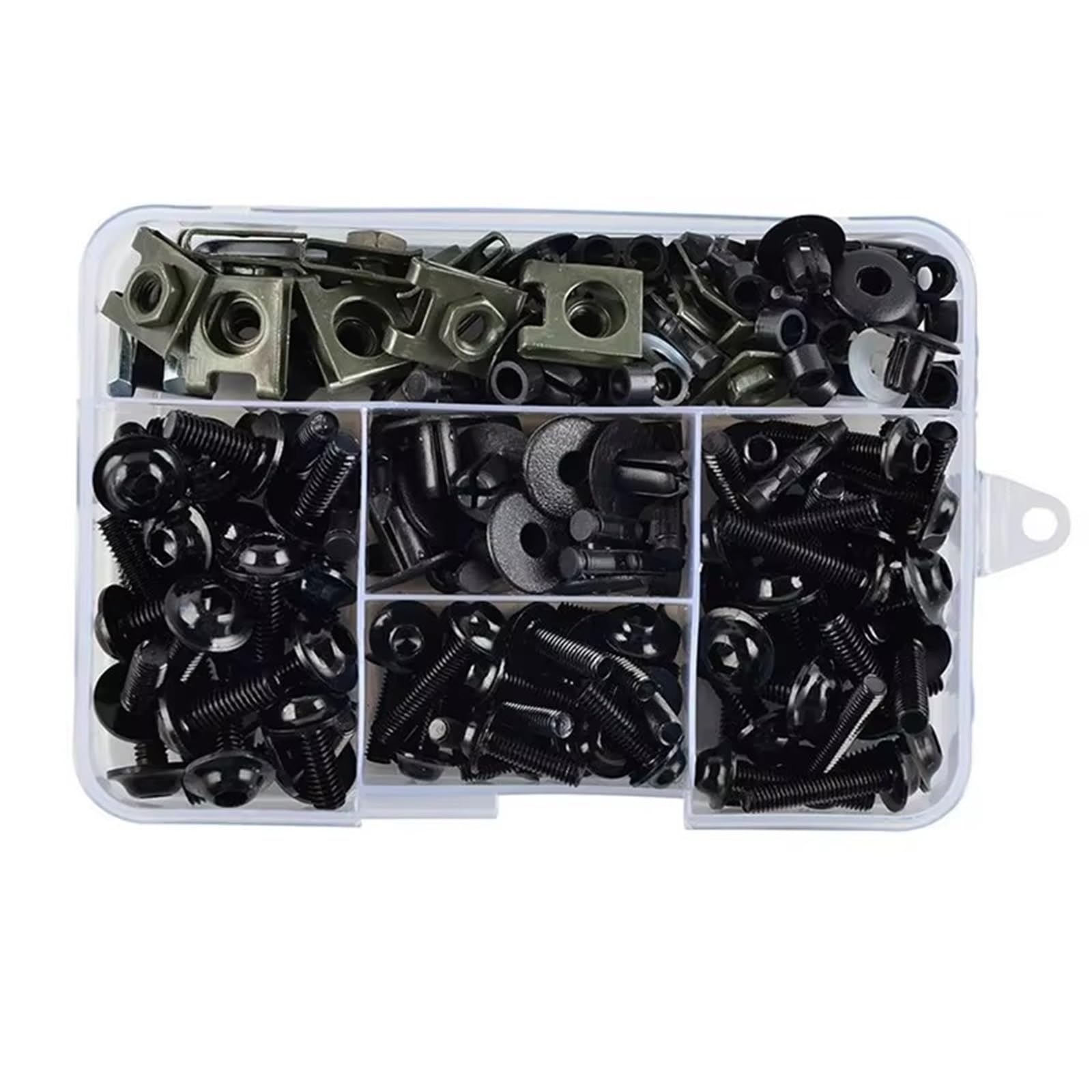 Kompatibel Mit Yamaha Für TMAX500 Für TMAX530 Für TMAX560 Für TMAX Motorrad Aluminium Verkleidung Für M5 M6 Schrauben Kit Mutter Clips(Black)