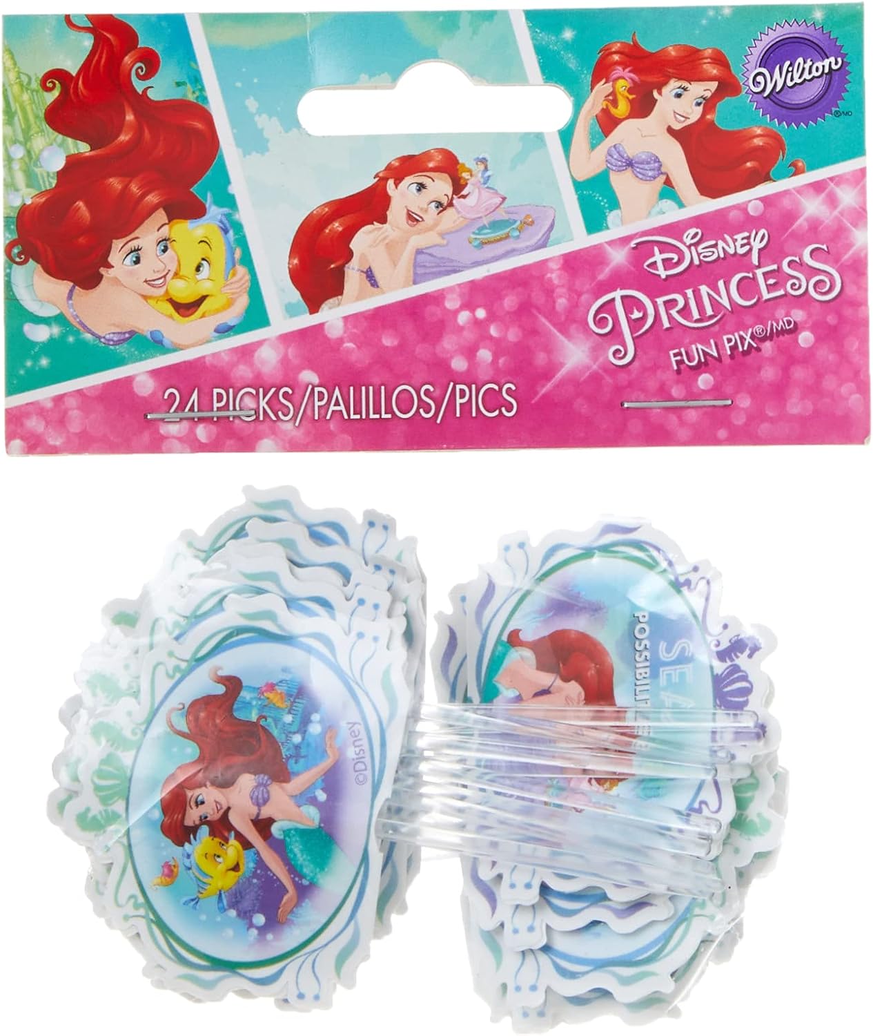 Wilton Disney Princess Little Mermaid 24 Count Ariel Fun Pix, Assorted