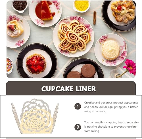 Miniatura 5 de Gadpiparty 50 envoltorios de trufas doradas elegantes tazas de chocolate para bodas, despedidas de soltera, cumpleaños y recuerdos de fiesta, forros